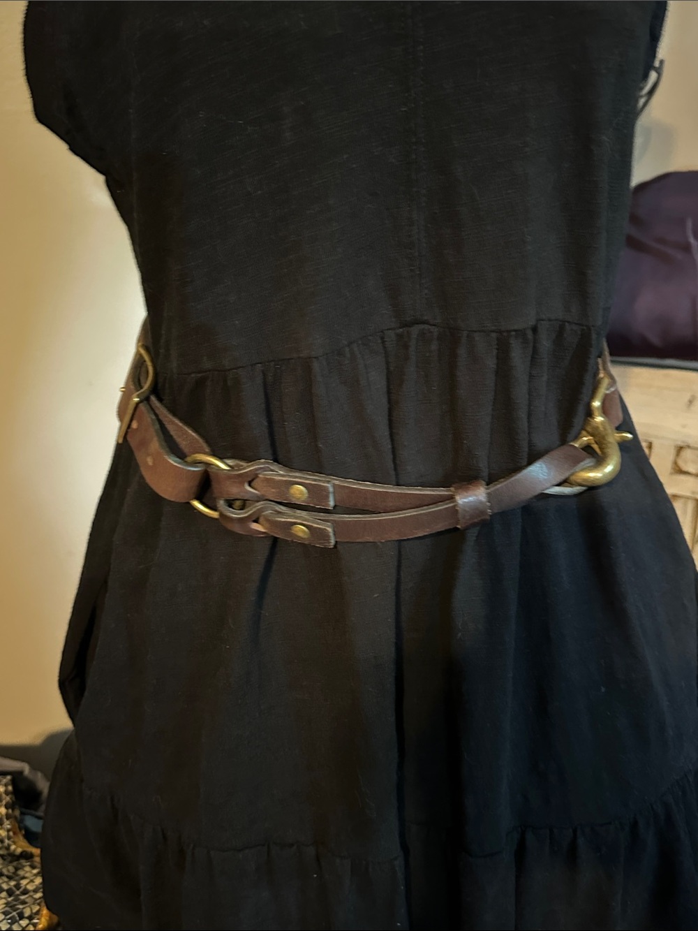 Vintage Isaiah Kincaid Brown Leather Horsebit Waist Belt -